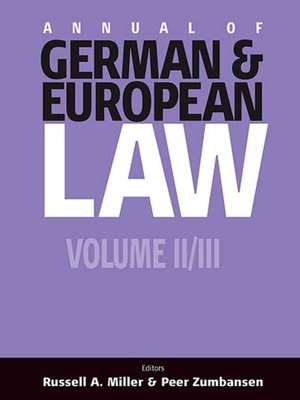 cover image of Annual of German and European Law